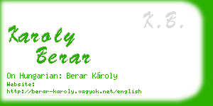 karoly berar business card